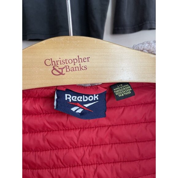 Women's Reebok Slim Fit Puffer Jacket With Insulated Sherpa Hood Size Large  - Picture 6 of 8
